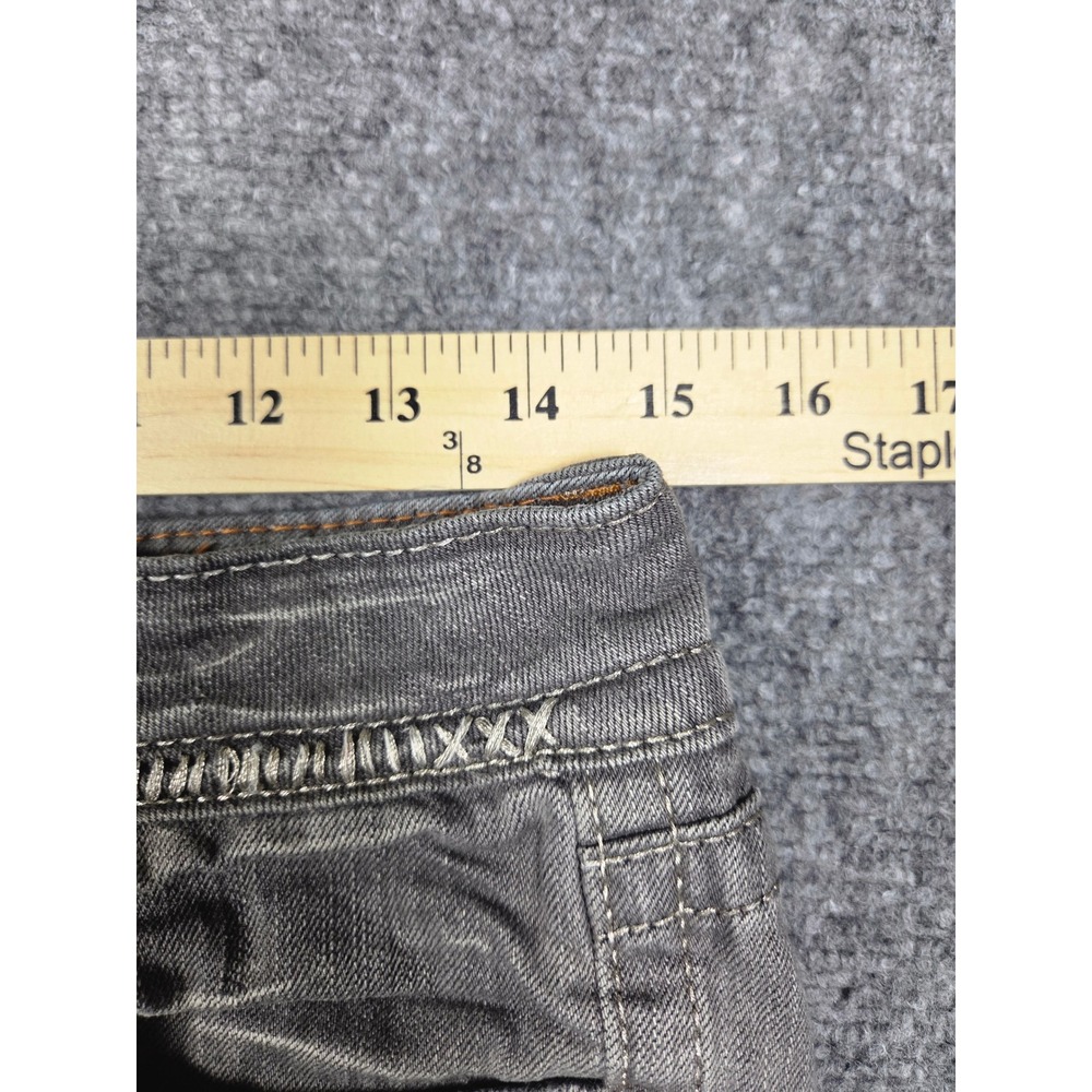 Rock Revival Skinny Jeans Womens 28 Gray Embellished Stitching Low Rise Denim - Picture 9 of 15